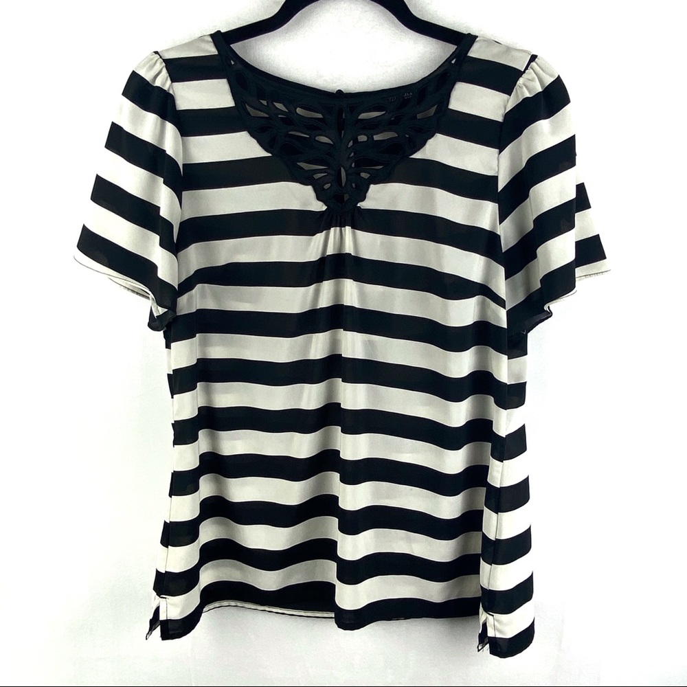 White House Black Market Striped Blouse